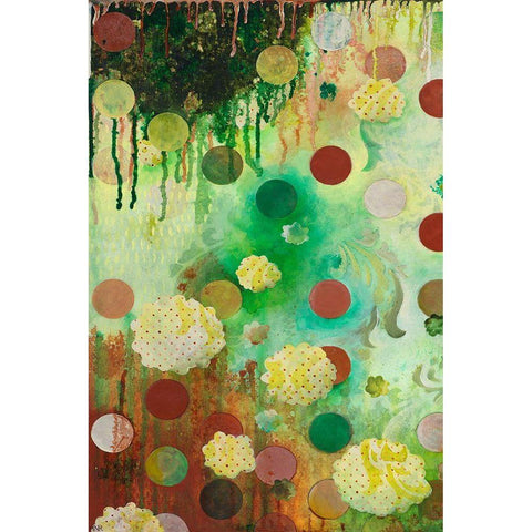 Floating Jade Garden I Black Modern Wood Framed Art Print with Double Matting by Robinson, Heather