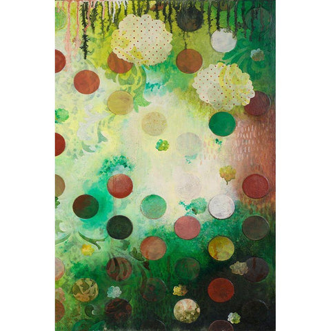 Floating Jade Garden II Gold Ornate Wood Framed Art Print with Double Matting by Robinson, Heather