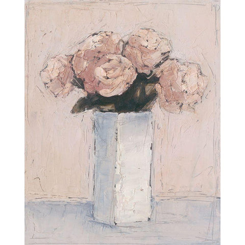 Blush Florals I White Modern Wood Framed Art Print by Harper, Ethan