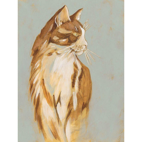 Lap Cat I Gold Ornate Wood Framed Art Print with Double Matting by Zarris, Chariklia