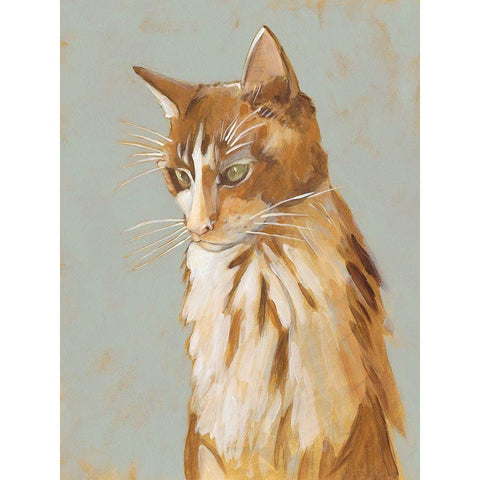 Lap Cat II Gold Ornate Wood Framed Art Print with Double Matting by Zarris, Chariklia