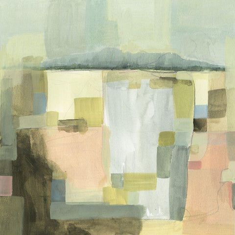 Apricot and Sage II Black Modern Wood Framed Art Print with Double Matting by Borges, Victoria