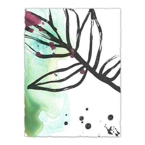 Tropical Moderne I Black Modern Wood Framed Art Print with Double Matting by Vess, June Erica