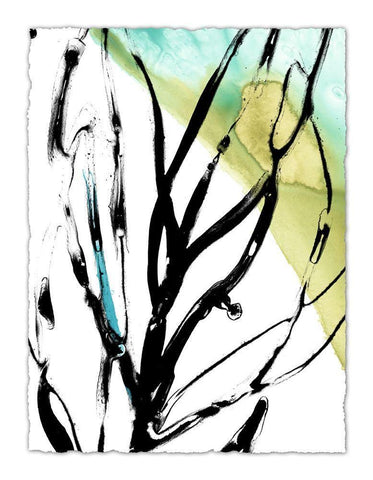 Tropical Moderne V White Modern Wood Framed Art Print with Double Matting by Vess, June Erica