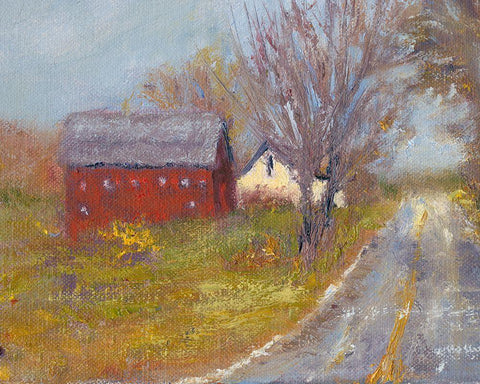 Back Road Barn I Black Ornate Wood Framed Art Print with Double Matting by Wendling, Marilyn