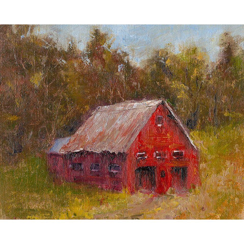 Back Road Barn II Gold Ornate Wood Framed Art Print with Double Matting by Wendling, Marilyn