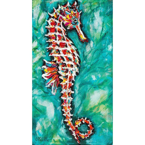 Radiant Seahorse I Black Modern Wood Framed Art Print by Vitaletti, Carolee