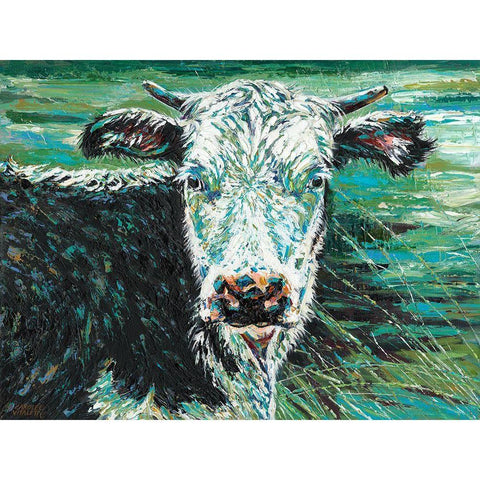 Marshland Cow I White Modern Wood Framed Art Print by Vitaletti, Carolee