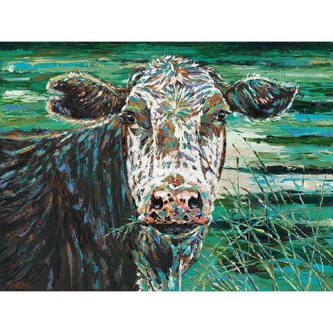 Marshland Cow II Black Modern Wood Framed Art Print by Vitaletti, Carolee