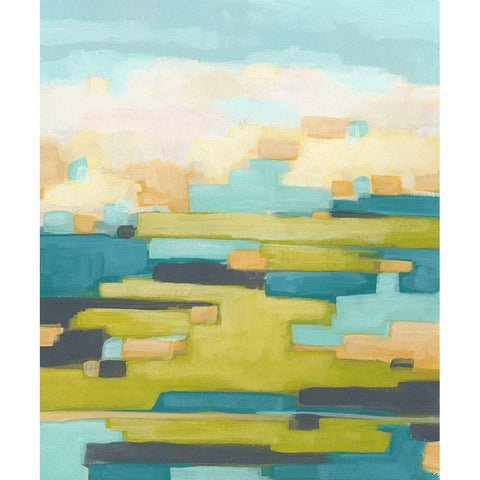 Pixel Horizon I Black Modern Wood Framed Art Print with Double Matting by Vess, June Erica