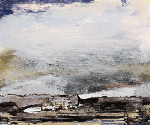 Horizon at Nightfall I Black Ornate Wood Framed Art Print with Double Matting by Gordon, Sharon