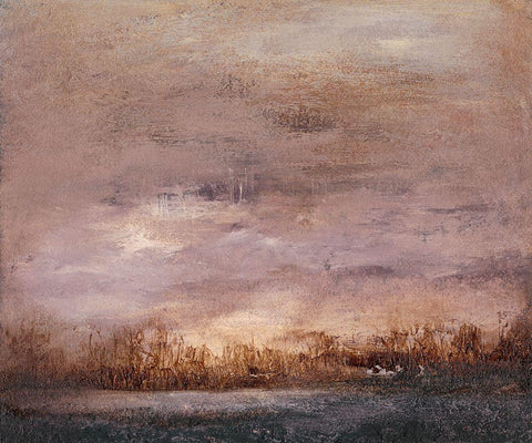Horizon at Nightfall II White Modern Wood Framed Art Print with Double Matting by Gordon, Sharon