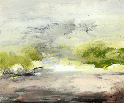 Horizon at Daybreak II White Modern Wood Framed Art Print with Double Matting by Gordon, Sharon