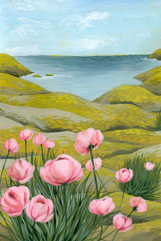 Cliffside II Black Ornate Wood Framed Art Print with Double Matting by Popp, Grace