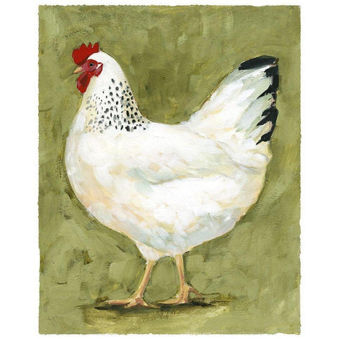 Chicken Scratch II White Modern Wood Framed Art Print by Borges, Victoria