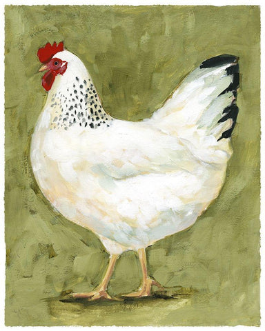 Chicken Scratch II White Modern Wood Framed Art Print with Double Matting by Borges, Victoria