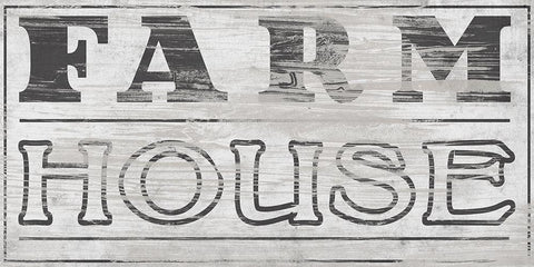 Vintage Farmhouse Sign I White Modern Wood Framed Art Print with Double Matting by Vess, June Erica