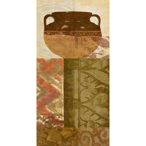 Ethnic Pot III Gold Ornate Wood Framed Art Print with Double Matting by Saunders, Alonzo