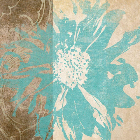 Flower Flake II Black Modern Wood Framed Art Print with Double Matting by Saunders, Alonzo