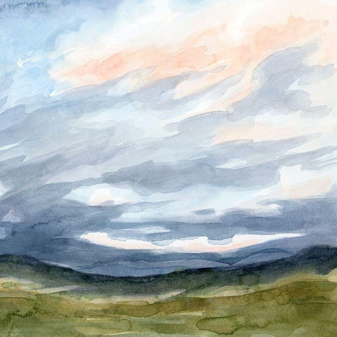 Windswept Horizon I White Modern Wood Framed Art Print with Double Matting by Popp, Grace