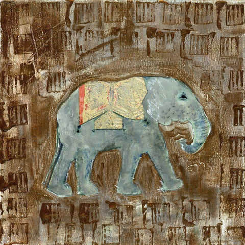 Global Elephant III Black Modern Wood Framed Art Print with Double Matting by Daavettila, Tara