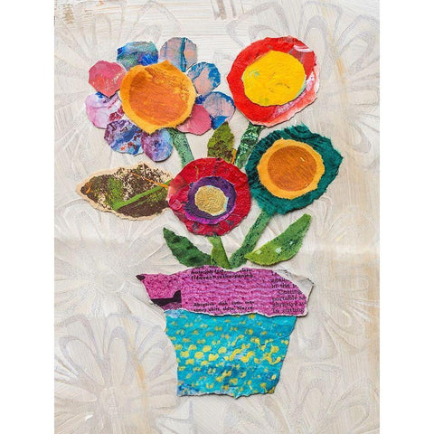 Flower Pot I Gold Ornate Wood Framed Art Print with Double Matting by St. Hilaire, Elizabeth