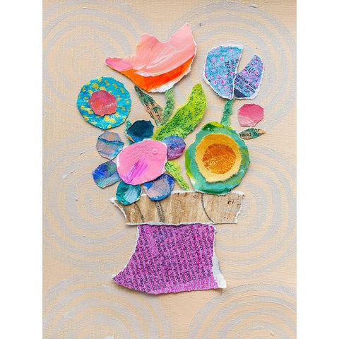 Flower Pot III Black Modern Wood Framed Art Print with Double Matting by St. Hilaire, Elizabeth