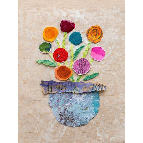 Flower Pot IV White Modern Wood Framed Art Print by St. Hilaire, Elizabeth
