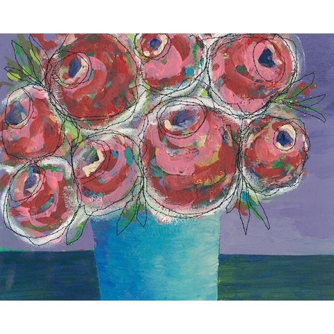 Candy Flowers I Black Modern Wood Framed Art Print by Moore, Regina