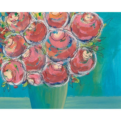 Candy Flowers II Black Modern Wood Framed Art Print by Moore, Regina