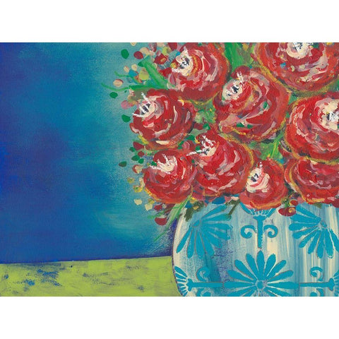 Fearless Floral II Black Modern Wood Framed Art Print by Moore, Regina