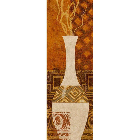 Ethnic Vase I White Modern Wood Framed Art Print by Saunders, Alonzo