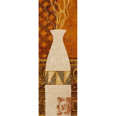 Ethnic Vase II White Modern Wood Framed Art Print by Saunders, Alonzo