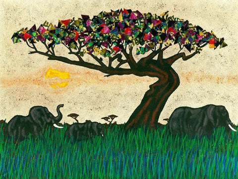 Planes of Africa I Black Ornate Wood Framed Art Print with Double Matting by Saunders, Alonzo