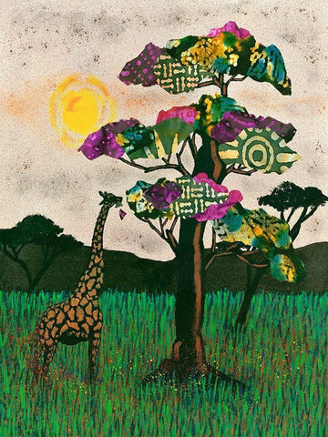 Planes of Africa II White Modern Wood Framed Art Print with Double Matting by Saunders, Alonzo