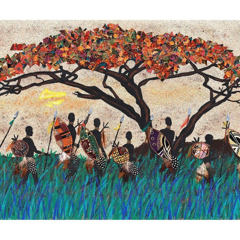 Planes of Africa III White Modern Wood Framed Art Print by Saunders, Alonzo