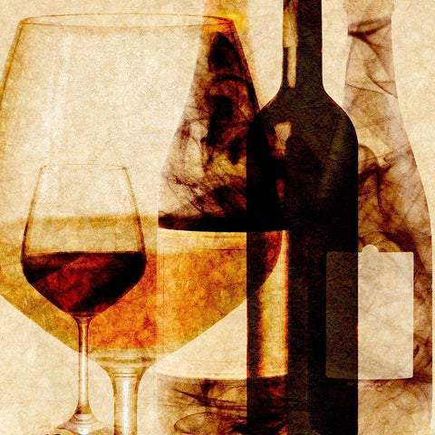 Smokey Wine I Black Modern Wood Framed Art Print with Double Matting by Saunders, Alonzo