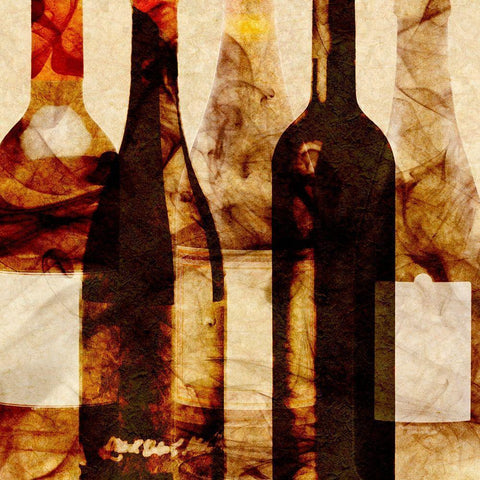 Smokey Wine III White Modern Wood Framed Art Print by Saunders, Alonzo