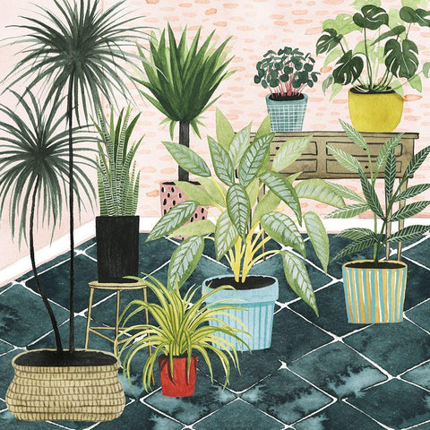 Modern Jungle II White Modern Wood Framed Art Print with Double Matting by Popp, Grace