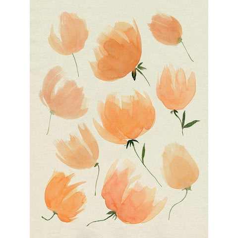 Fallen Flowers I White Modern Wood Framed Art Print by Popp, Grace