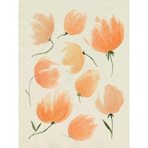 Fallen Flowers II Black Modern Wood Framed Art Print by Popp, Grace