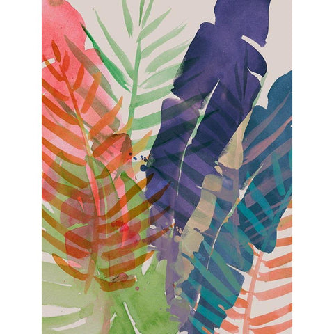 Electric Palms I Black Modern Wood Framed Art Print with Double Matting by Parker, Jennifer Paxton