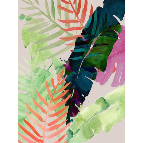 Electric Palms II White Modern Wood Framed Art Print by Parker, Jennifer Paxton