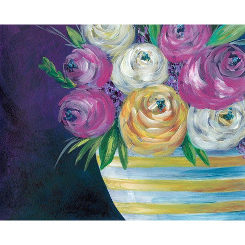 Cotton Candy Floral I Black Modern Wood Framed Art Print by Moore, Regina