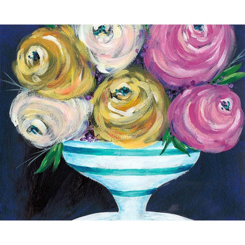 Cotton Candy Floral III Black Modern Wood Framed Art Print by Moore, Regina