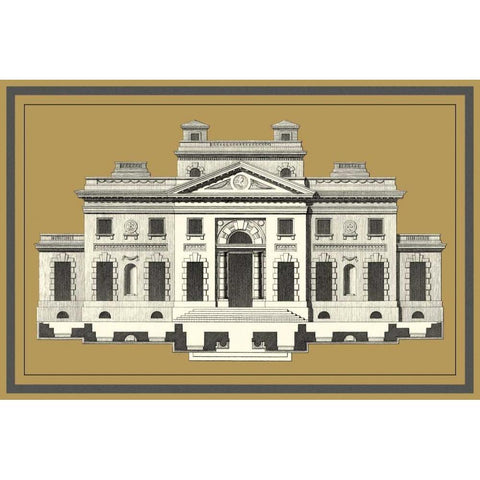 Grand Facade I Gold Ornate Wood Framed Art Print with Double Matting by Deneufforge