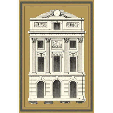 Grand Facade IV White Modern Wood Framed Art Print by Deneufforge