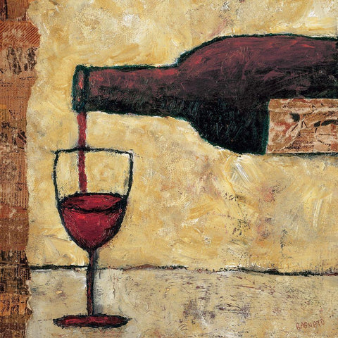 Red Wine Pour White Modern Wood Framed Art Print with Double Matting by Bagnato, Judi
