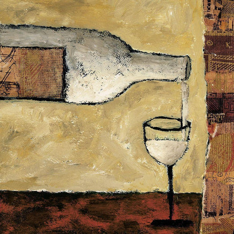 White Wine Pour Black Modern Wood Framed Art Print with Double Matting by Bagnato, Judi
