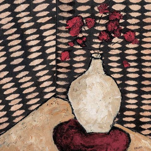 Retro White Vase White Modern Wood Framed Art Print by Bagnato, Judi